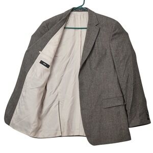 BOSS Hugo Boss Sport coat Mens 42L Brown Herringbone Wool Cashmere Blazer Jacket